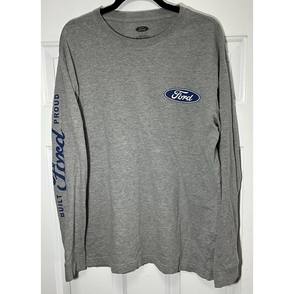 Built Ford Proud Grey Long Sleeve Graphic Shirt Men's Large